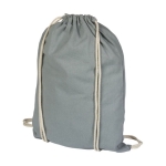 Mochila personalizada de cuerdas y de algodón 100 g/m2 Duo Cotton color gris segunda vista frontal