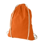 Mochila personalizada de cuerdas y de algodón 100 g/m2 Duo Cotton color naranja segunda vista frontal