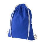 Mochila personalizada de cuerdas y de algodón 100 g/m2 Duo Cotton color azul real segunda vista frontal