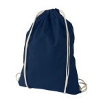Mochila personalizada de cuerdas y de algodón 100 g/m2 Duo Cotton color azul oscuro segunda vista frontal