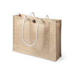 Bolsa de yute laminado asas largas resistente 10 kg 320 g/m2 Jute Cute color beige segunda vista
