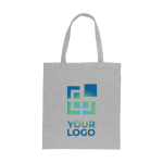 Bolsa de merchandising sostenible algodón reciclado 145 g/m2 Waterless color gris vista de impresión