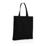 Bolsa algodón reciclado personalizada reforzada 145 g/m2 Waterless color negro tercera vista