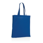 Bolsa algodón reciclado personalizada reforzada 145 g/m2 Waterless color azul tercera vista