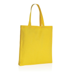 Bolsa algodón reciclado personalizada reforzada 145 g/m2 Waterless color amarillo tercera vista