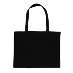 Bolsa impresa o bordada grande de algodón reciclado 145 g/m2 Waterless color negro segunda vista