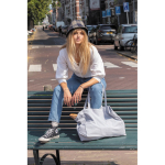 Bolsa impresa o bordada grande de algodón reciclado 145 g/m2 Waterless color gris vista de ambiente