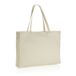 Bolsa impresa o bordada grande de algodón reciclado 145 g/m2 Waterless color beige tercera vista