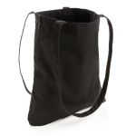 Bolsas con logo recicladas y asas largas 330 g/m2 Waterless Strong color negro tercera vista