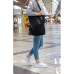 Bolsas con logo recicladas y asas largas 330 g/m2 Waterless Strong color negro vista de ambiente 2