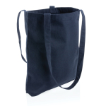 Bolsas con logo recicladas y asas largas 330 g/m2 Waterless Strong color azul tercera vista