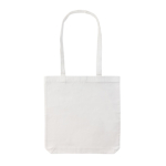 Bolsas con logo recicladas y asas largas 330 g/m2 Waterless Strong color blanco