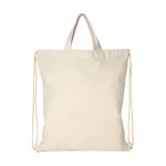 Mochila de cuerdas tipo bolsa de materiales reciclados 210 g/m2 Retro color natural segunda vista frontal