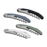 Sacacorchos con cortacápsulas de acero inoxidable publicitario Gourmet color negro segunda vista varios colores