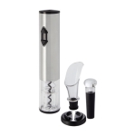 Abridor eléctrico con accesorios para botellas de vino plateado color plateado