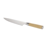 Cuchillo para chef de acero inoxidable con mango de bambú Chef color madera clara