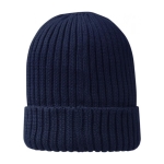 Gorro de algodón orgánico con borde doblado Elevate Ives color azul marino segunda vista trasera