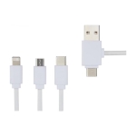 Cable de carga promocional multiconexión Antibacterial color blanco vista detalle 1