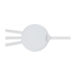 Cable de carga promocional multiconexión Antibacterial color blanco tercera vista frontal