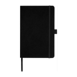 Libreta reciclada corporativa A5 hojas a rayas Marksman® Honhua color negro segunda vista frontal