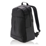 Mochila poliéster 600D para portátil con puerto USB para powerbank 15'' Oslo color negro