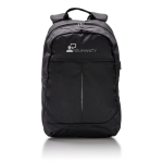 Mochila poliéster 600D para portátil con puerto USB para powerbank 15'' Oslo color negro segunda vista con logo