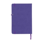 Libretas para publicidad con bolsillo interior A5 hojas a rayas Cuadro color violeta segunda vista trasera