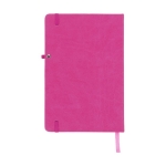 Libretas para publicidad con bolsillo interior A5 hojas a rayas Cuadro color fucsia segunda vista trasera