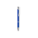 Bolígrafo personalizado de metal con caucho y tinta azul color azul primera vista