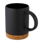Taza de cerámica con base de corcho 425ml Contempo Cork color negro
