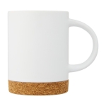 Taza de cerámica con base de corcho 425ml Contempo Cork color blanco