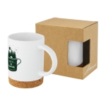 Taza de cerámica con base de corcho 425ml Contempo Cork color blanco