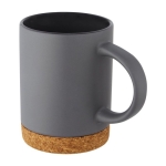Taza de cerámica con base de corcho 425ml Contempo Cork color gris oscuro