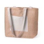 Bolsa de yute personalizada con bolsillo frontal y fuelle Jute Trendy color natural