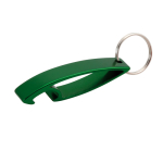 Llavero abridor de botellas de aluminio en color brillante color verde
