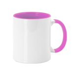 Taza de cerámica con asa e interior en color 350ml color rosa primera vista