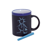 Taza personalizada de cerámica pizarra con tiza 350ml Chalk color azul