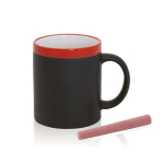 Taza personalizada de cerámica pizarra con tiza 350ml Chalk color rojo primera vista
