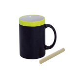 Taza personalizada de cerámica pizarra con tiza 350ml Chalk color amarillo