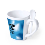 Tazas impresas con imagen circular y cuchara de 350ml Sublimcon vista principal