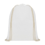 Mochila saco de algodón 140 g/m2 resistente 5 kg Duo Cotton Pro color blanco segunda vista frontal