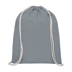Mochila saco de algodón 140 g/m2 resistente 5 kg Duo Cotton Pro color gris segunda vista frontal
