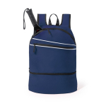Mochila personalizada con bolsillo para calzado en poliéster 600D color azul marino primera vista