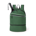 Mochila personalizada con bolsillo para calzado en poliéster 600D color verde oscuro primera vista