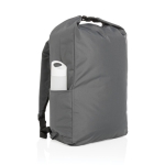 Mochila básica enrollable reciclada con AWARE  Rolltop color gris oscuro segunda vista