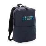 Mochilas con logo para uso diario en poliéster Everyday color azul marino vista de impresión