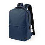 Mochila de plástico reciclado promocional para portátil de 15'' color azul marino primera vista