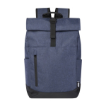 Mochila en acabado gris y negro acolchada para PC de 15,6'' Fintech color azul marino segunda vista frontal