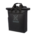 Mochila impermeable para PC portátil de 15'' Rainproof color negro vista impresión serigrafía