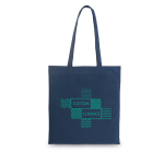 Bolsa de algodón personalizada de color 140 g/m2 color azul marino imagen con logo